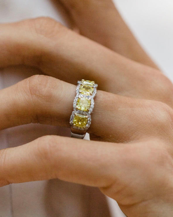 HALEE RING BAND 2.4 CARAT TOTAL WEIGHT CUSHION