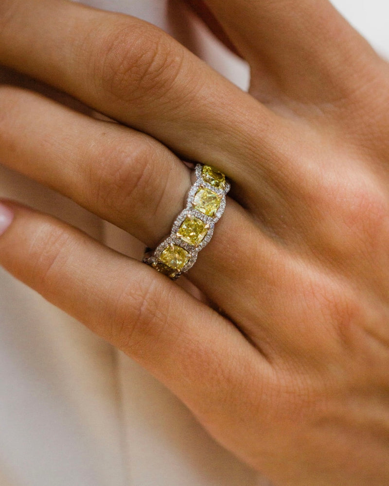 HALEE RING BAND 2.4 CARAT TOTAL WEIGHT CUSHION