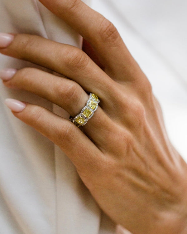 HALEE RING BAND 2.4 CARAT TOTAL WEIGHT CUSHION