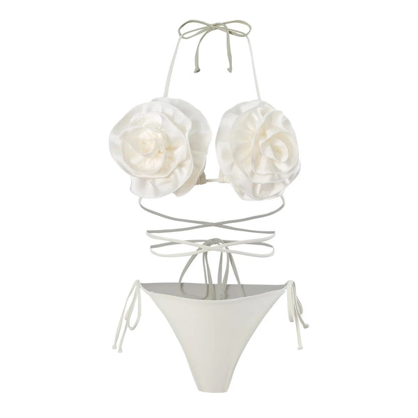 Lameai white two pieces swimwear