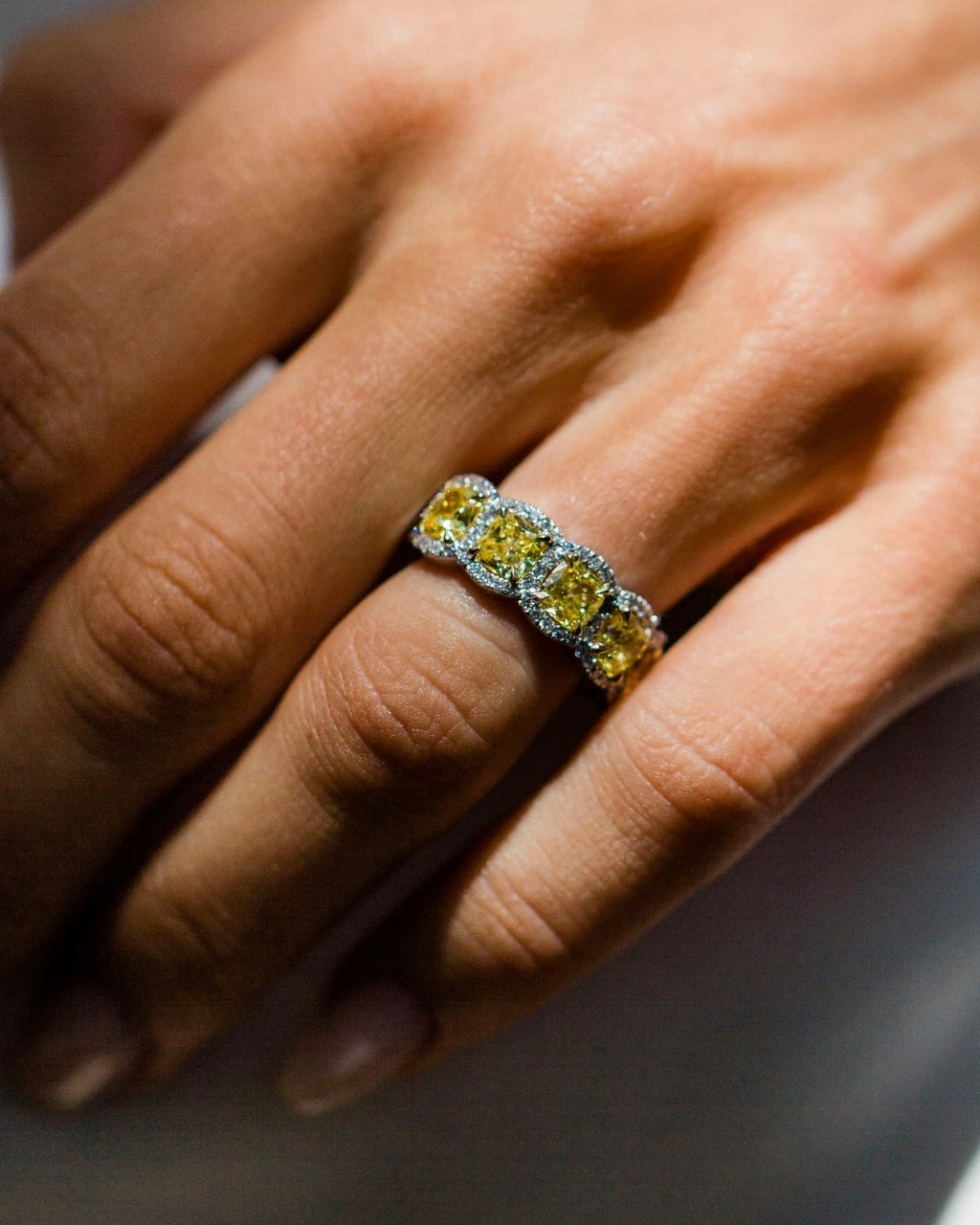 HALEE RING BAND 2.4 CARAT TOTAL WEIGHT CUSHION