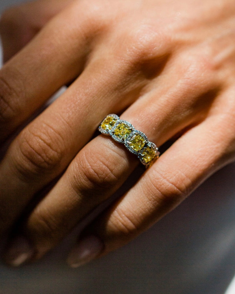 HALEE RING BAND 2.4 CARAT TOTAL WEIGHT CUSHION