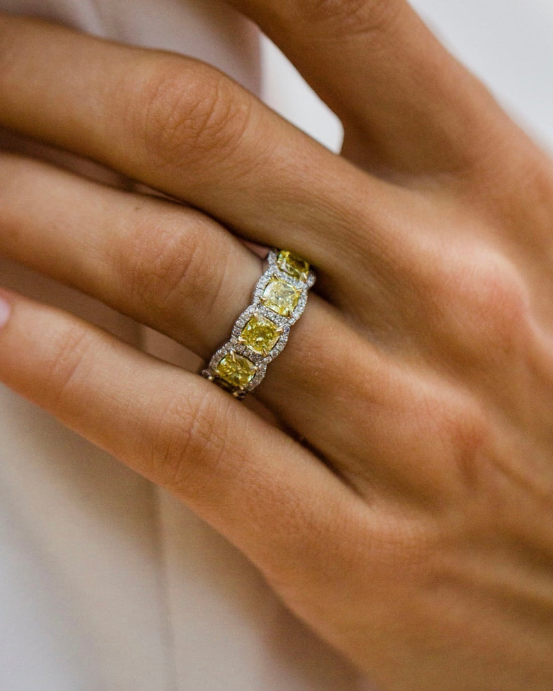 HALEE RING BAND 2.4 CARAT TOTAL WEIGHT CUSHION