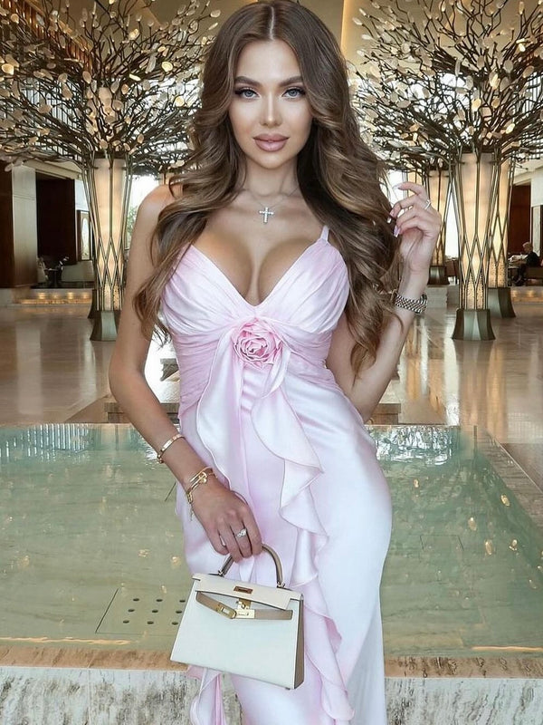 Avalyni satin long dress