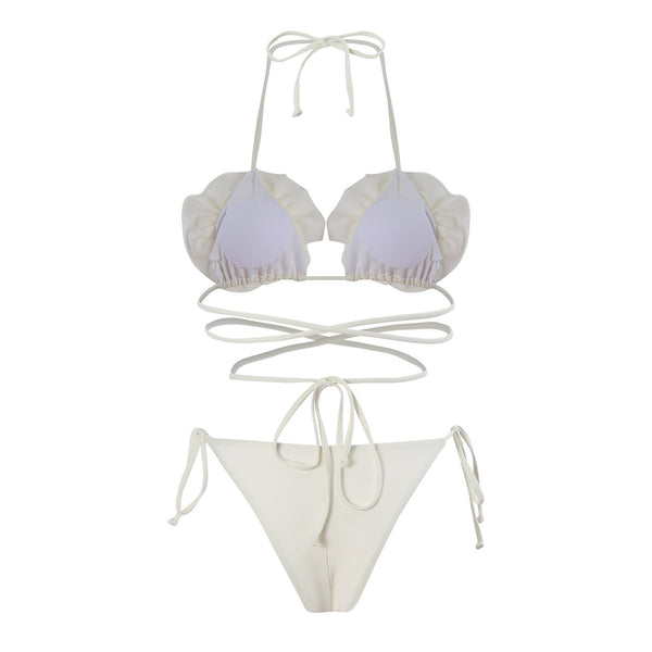 Lameai white two pieces swimwear