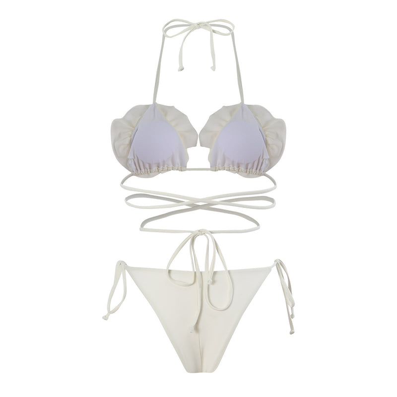 Lameai white two pieces swimwear