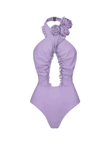 Lamila purple one piece swimwear